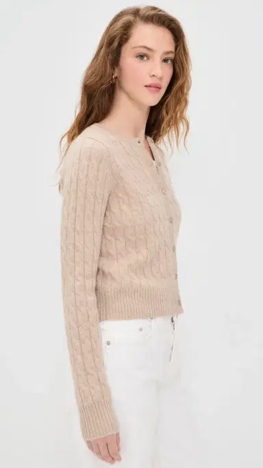 Joe's Jeans The Cable Dani Cashmere Cardigan Oatmeal | Thumbnail 4