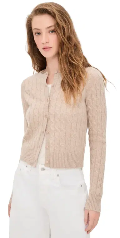 Joe's Jeans The Cable Dani Cashmere Cardigan Oatmeal | Thumbnail 1