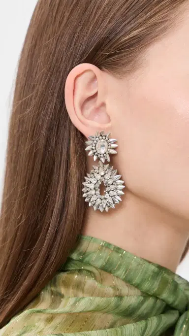 Deepa Gurnani Deepa by Pia Earrings Silver One Size | Thumbnail 3