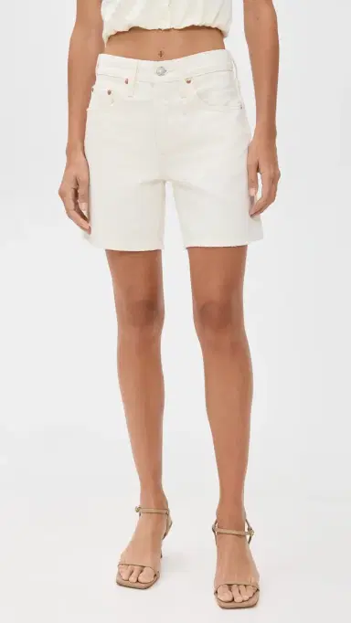 Levi's 501 Mid Thigh Shorts Ecru Booper No Damage 28 | Thumbnail 2