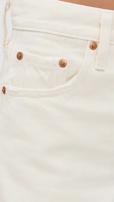 Levi's 501 Mid Thigh Shorts Ecru Booper No Damage 28 | Thumbnail 6