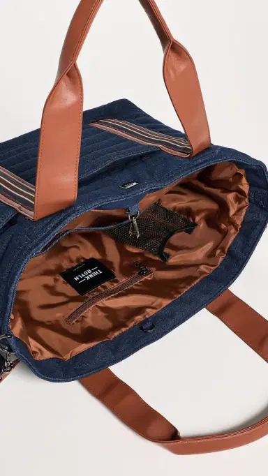Think Royln Journey Maxi Tote Dark Denim & Mocha Luxe Trim | Thumbnail 6