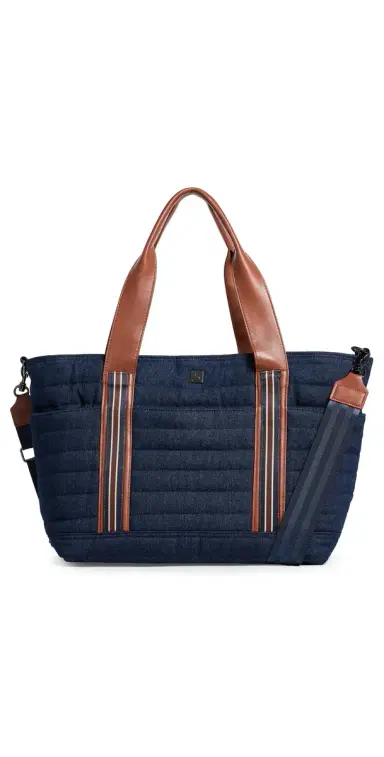 Think Royln Journey Maxi Tote Dark Denim & Mocha Luxe Trim | Thumbnail 1