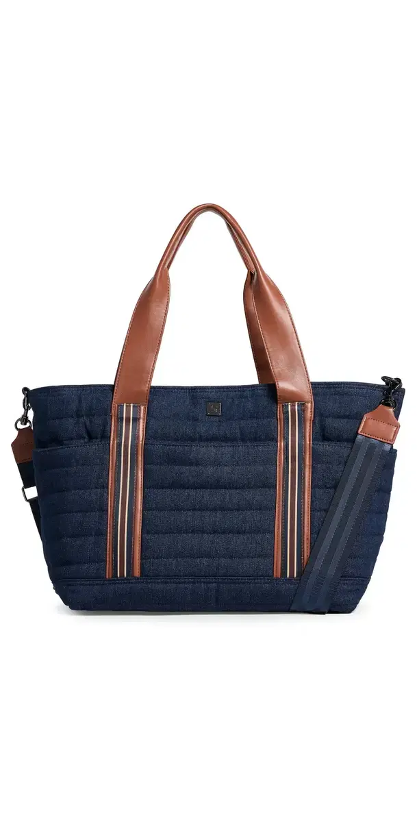 Think Royln Journey Maxi Tote Dark Denim & Mocha Luxe Trim One Size