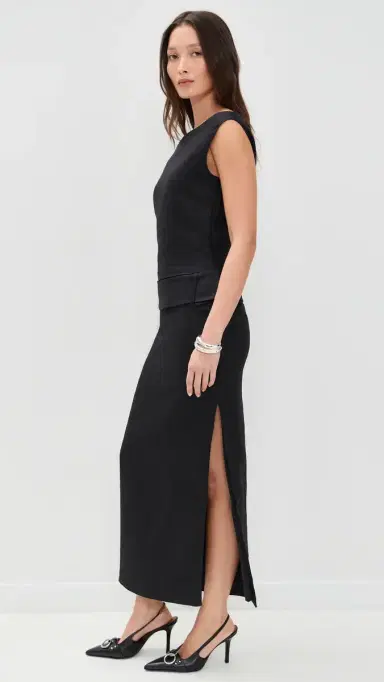 SIR. Raquel Off Shoulder Midi Dress Black | Thumbnail 4 SIR. Raquel Off Shoulder Midi Dress Black | Thumbnail 4