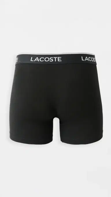 Lacoste Cotton Stretch Jersey Boxer Briefs 3 Pack Black | Thumbnail 4