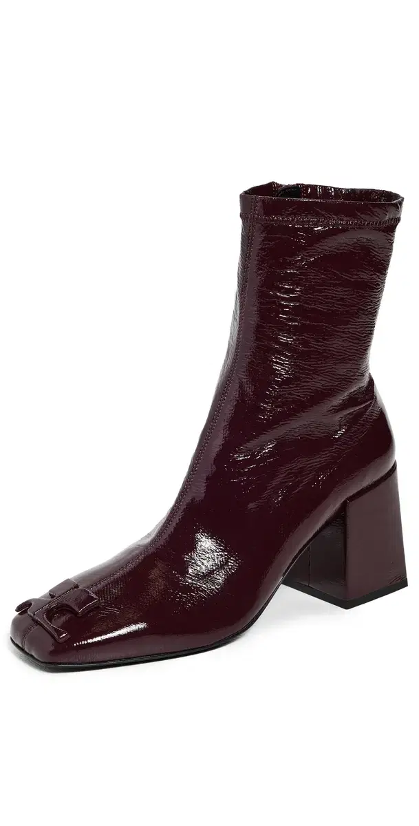 Re Edition Vinyl Ankle Boots Burgundy