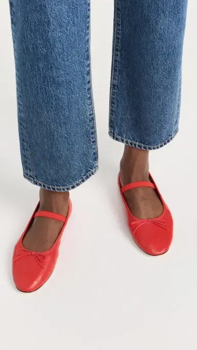 Loeffler Randall Leonie Soft Ballet Flat Red 9 | Thumbnail 3