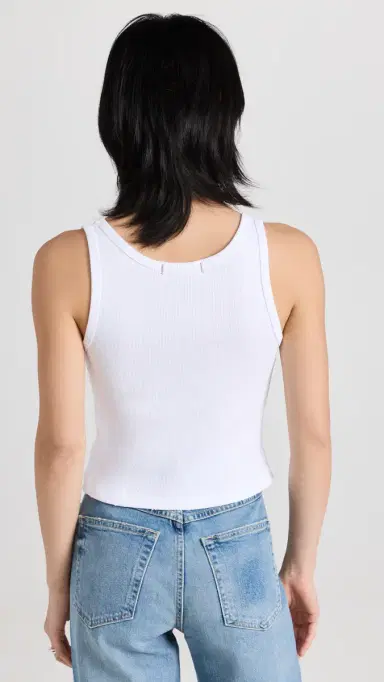AMO Crop Rib Tank White | Thumbnail 3 AMO Crop Rib Tank White | Thumbnail 3