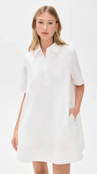 English Factory A-line Short Sleeve Shirt Dress White | Thumbnail 2