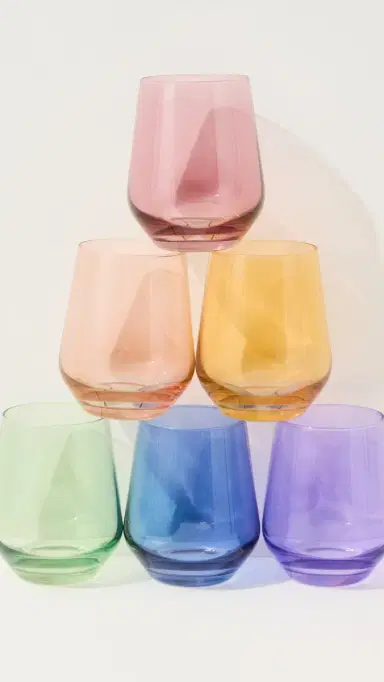 Estelle Colored Glass Stemless Set of 6 | Thumbnail 4