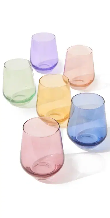 Estelle Colored Glass Stemless Set of 6 | Thumbnail 1