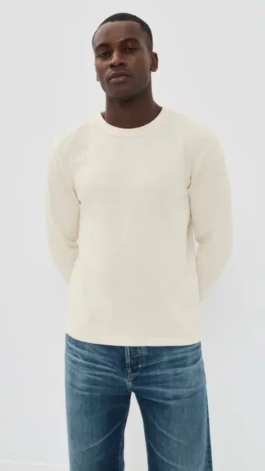 Citizens of Humanity Waffle Crewneck Tee Plaster L | Thumbnail 2