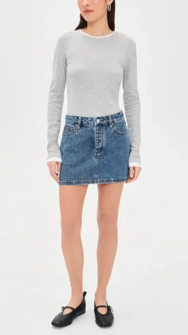 Still Here Holly Denim Skirt Classic Blue | Thumbnail 5 Still Here Holly Denim Skirt Classic Blue | Thumbnail 5