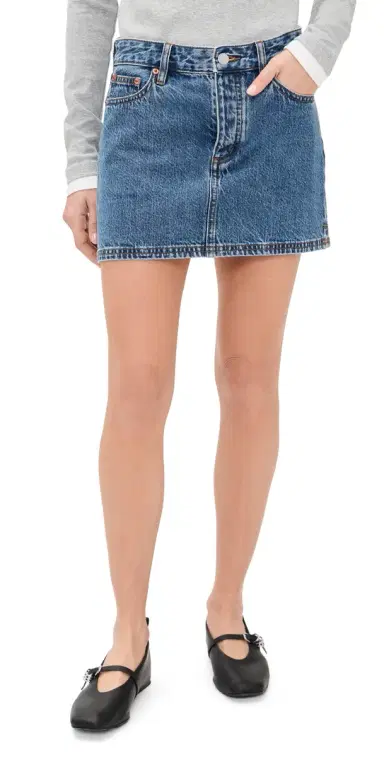 Still Here Holly Denim Skirt Classic Blue | Thumbnail 1 Still Here Holly Denim Skirt Classic Blue | Thumbnail 1