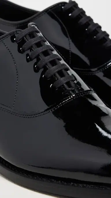 Allen Edmonds Carlyle Patent Leather Lace Up Tuxedo Shoes Black Patent 001 9 | Thumbnail 5
