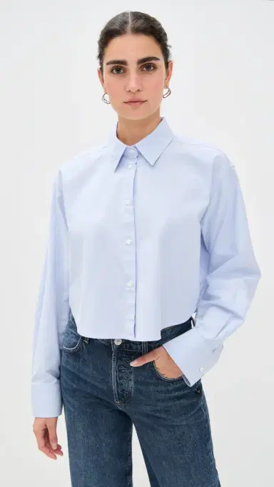 Citizens of Humanity Ana Cropped Shirt Blue | Thumbnail 2