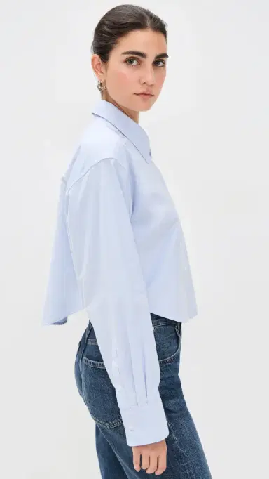 Citizens of Humanity Ana Cropped Shirt Blue | Thumbnail 4