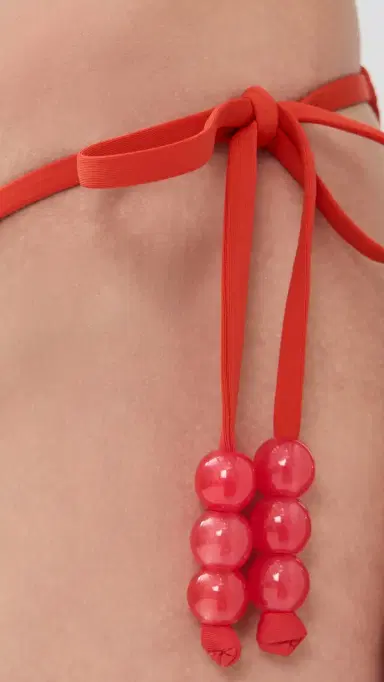 Staud Sisley Side Tie Bikini Bottoms Flame L | Thumbnail 5 Staud Sisley Side Tie Bikini Bottoms Flame L | Thumbnail 5