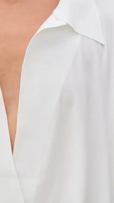 Norma Kamali Super Oversized Boyfriend Shirt Bodysuit now White | Thumbnail 6