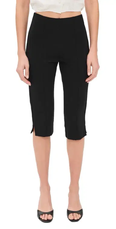 Good American Soft Stretch Ponte Pull On Capris Black001 | Thumbnail 1 Good American Soft Stretch Ponte Pull On Capris Black001 | Thumbnail 1