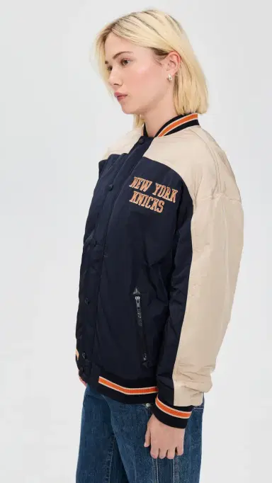 Terez Double Yoke Bomber Jacket Knicks/Navy M | Thumbnail 4 Terez Double Yoke Bomber Jacket Knicks/Navy M | Thumbnail 4