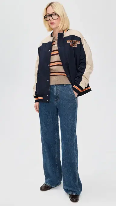 Terez Double Yoke Bomber Jacket Knicks/Navy M | Thumbnail 5 Terez Double Yoke Bomber Jacket Knicks/Navy M | Thumbnail 5