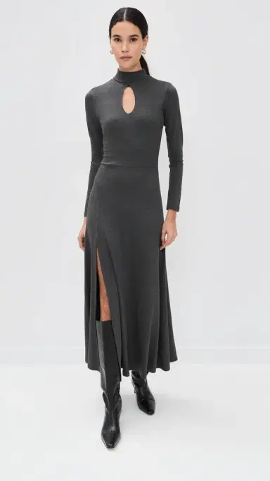 LE BOP Ashley Ponte Dress Charcoal Heather M | Thumbnail 2