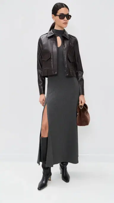 LE BOP Ashley Ponte Dress Charcoal Heather M | Thumbnail 5