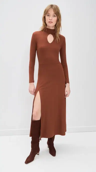 LE BOP Ashley Ponte Dress Cognac L | Thumbnail 2 LE BOP Ashley Ponte Dress Cognac L | Thumbnail 2