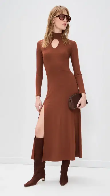 LE BOP Ashley Ponte Dress Cognac L | Thumbnail 5 LE BOP Ashley Ponte Dress Cognac L | Thumbnail 5