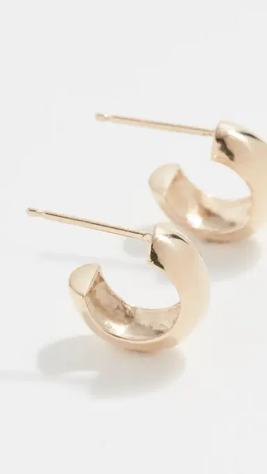 Zoë Chicco 14k Gold Huggie Hoop Earrings Yellow Gold One Size | Thumbnail 4