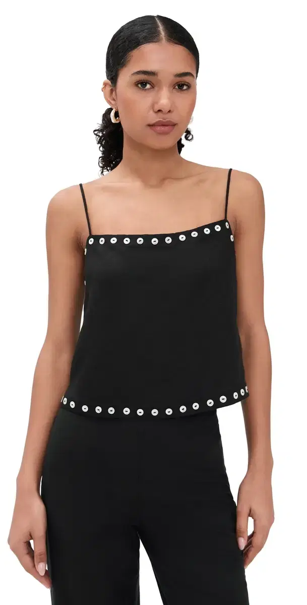 Kirra Linen Tank Black