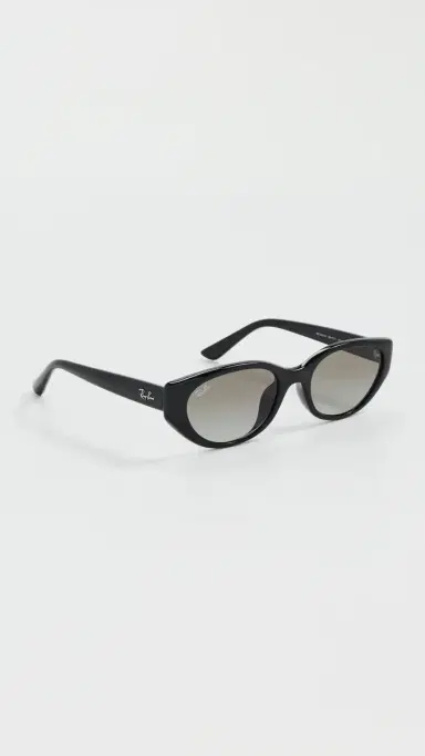 Ray-Ban RB4457D Oval Sunglasses Black One Size | Thumbnail 4