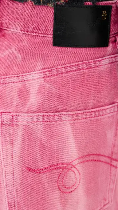 R13 Venti Denim Shorts Exploded Pink | Thumbnail 6
