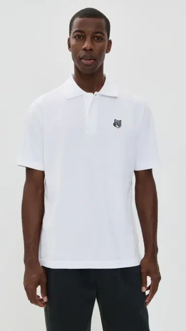 Maison Kitsuné Grey Fox Head Patch Comfort Polo White S | Thumbnail 2