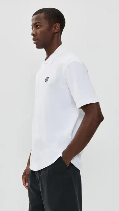 Maison Kitsuné Grey Fox Head Patch Comfort Polo White S | Thumbnail 4