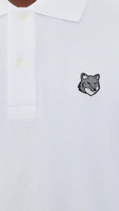 Maison Kitsuné Grey Fox Head Patch Comfort Polo White S | Thumbnail 6