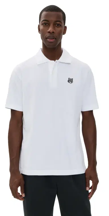 Maison Kitsuné Grey Fox Head Patch Comfort Polo White S | Thumbnail 1