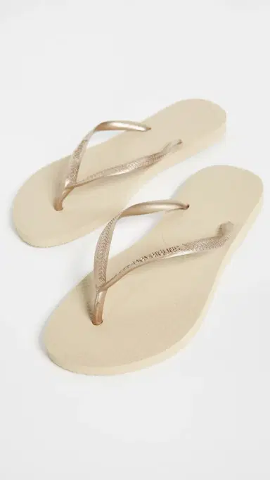 Havaianas Slim Flip Flops Sand Grey/Light Golden 9/10 | Thumbnail 2