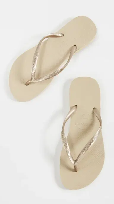 Havaianas Slim Flip Flops Sand Grey/Light Golden 9/10 | Thumbnail 5
