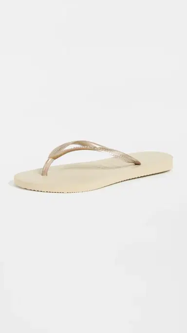 Havaianas Slim Flip Flops Sand Grey/Light Golden 9/10 | Thumbnail 6