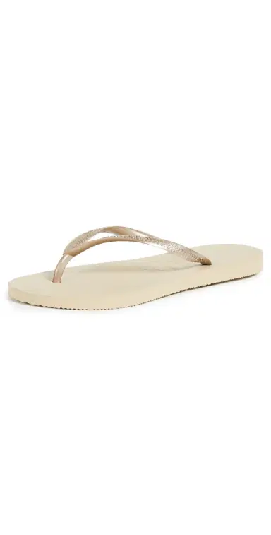 Havaianas Slim Flip Flops Sand Grey/Light Golden 9/10 | Thumbnail 1