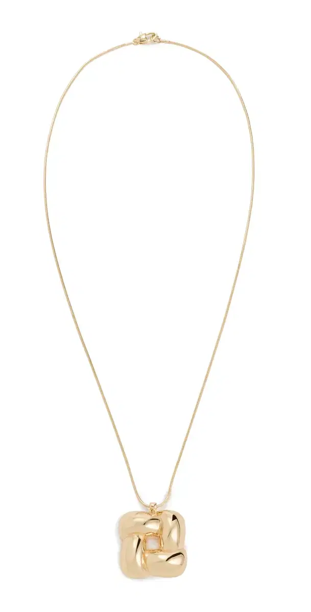 JENNY BIRD Woven Square Pendant Necklace High Polish Gold One Size