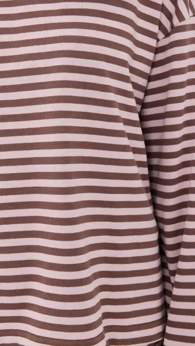 Lioness Bloom Long Sleeve Tee Chocolate Blush Stripe | Thumbnail 6