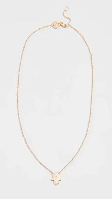 Jennifer Zeuner Jewelry Mini Hamsa Diamond Necklace Vermeil One Size | Thumbnail 4