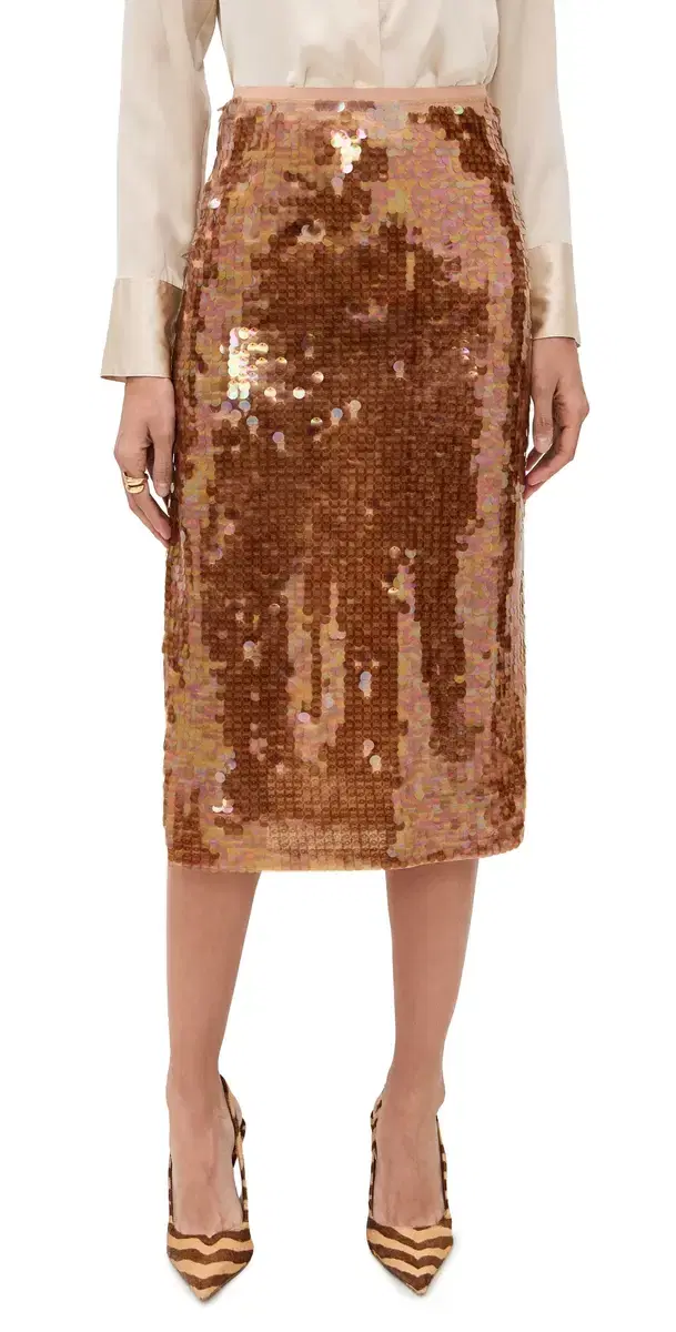 Shania Sequin Skirt Burro Camel