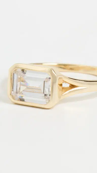 Shashi Emerald Baguette Ring | Thumbnail 5