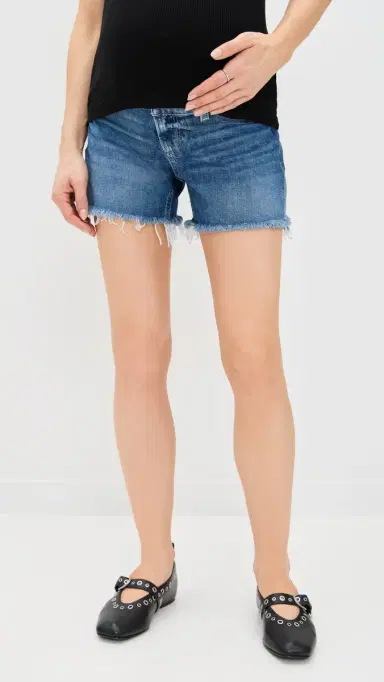 PAIGE Dylan Maternity Shorts with Rugged Hem Au Revior 26 | Thumbnail 2