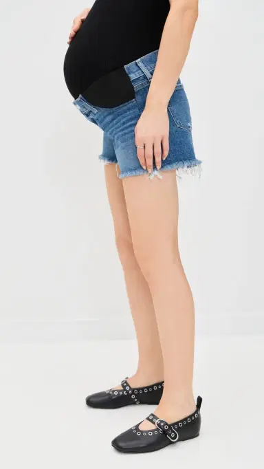 PAIGE Dylan Maternity Shorts with Rugged Hem Au Revior 26 | Thumbnail 4
